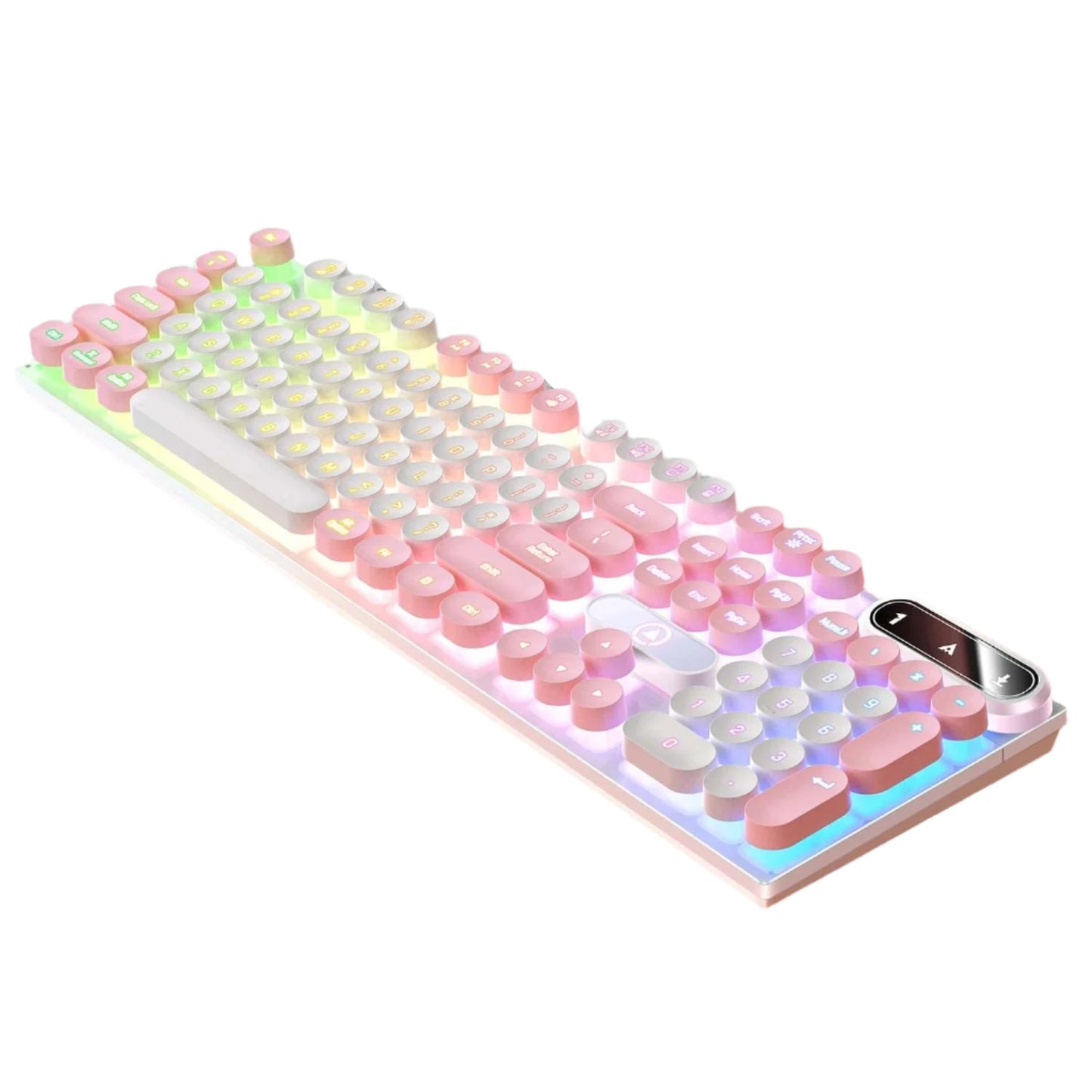 Typewriter Round 104 Keys Gaming Wired Keyboard