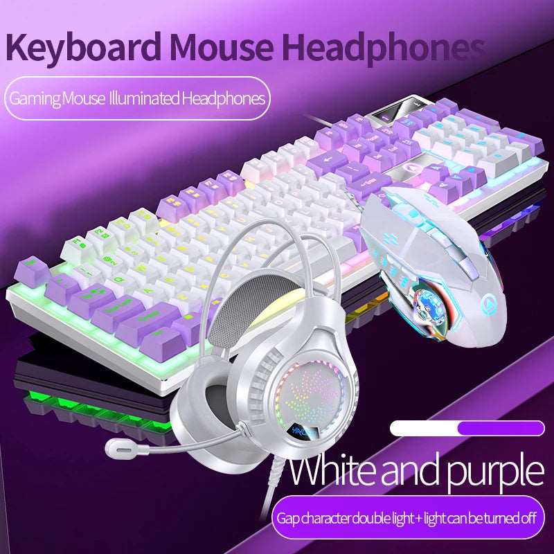 Gaming Keyboard Mouse Headphone Set Wired