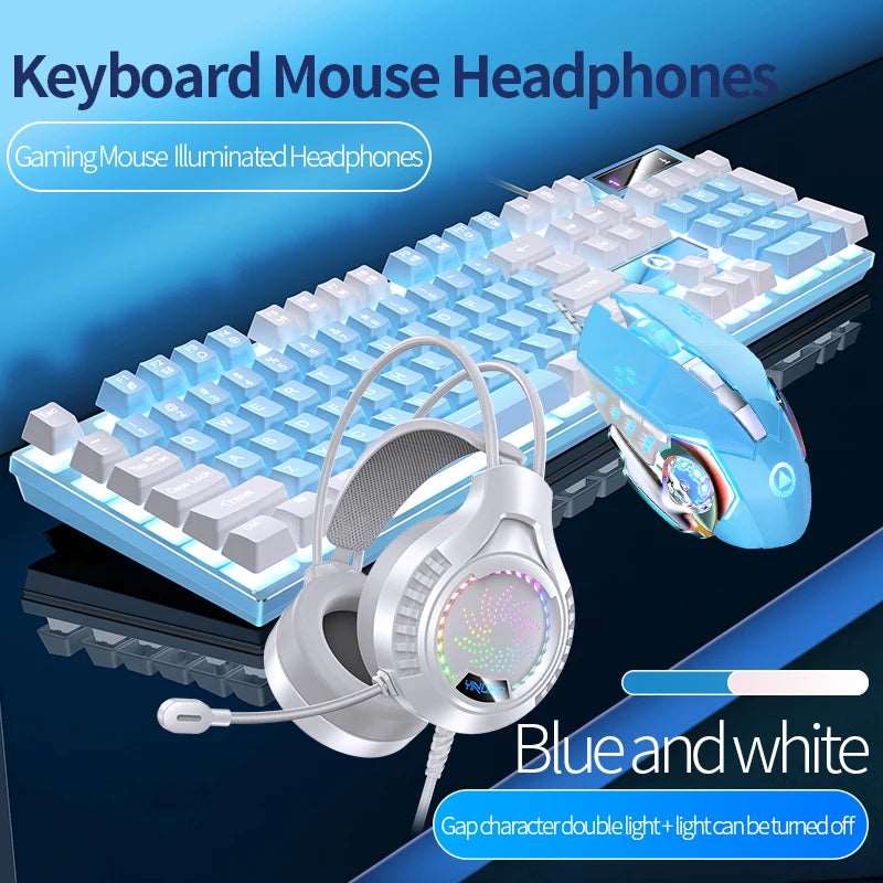 Gaming Keyboard Mouse Headphone Set Wired