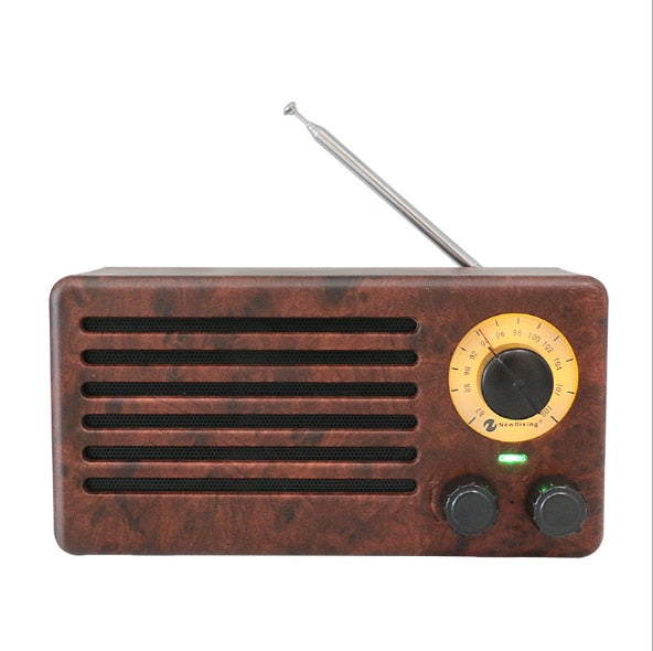 FM Wooden Retro Wireless Bluetooth Speaker