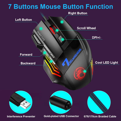 Wired Gaming Mouse LED 5500
