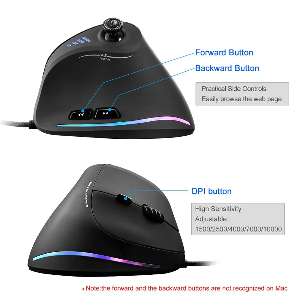 Vertical Gaming Mouse Programmable Laser