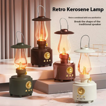 Bluetooth Speaker with Vintage Kerosene Lamp