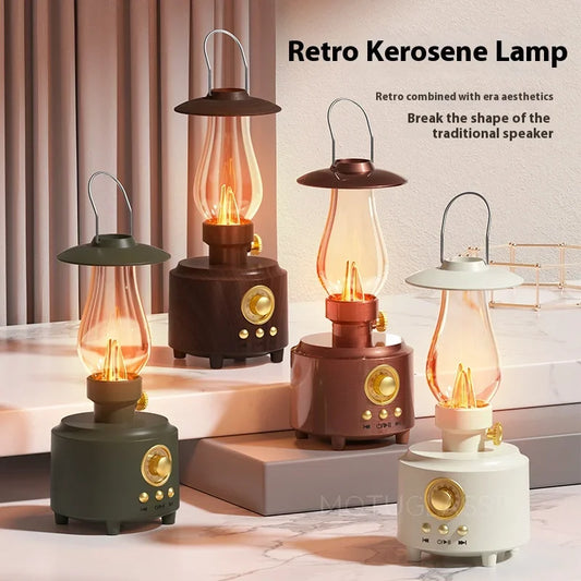 Bluetooth Speaker with Vintage Kerosene Lamp