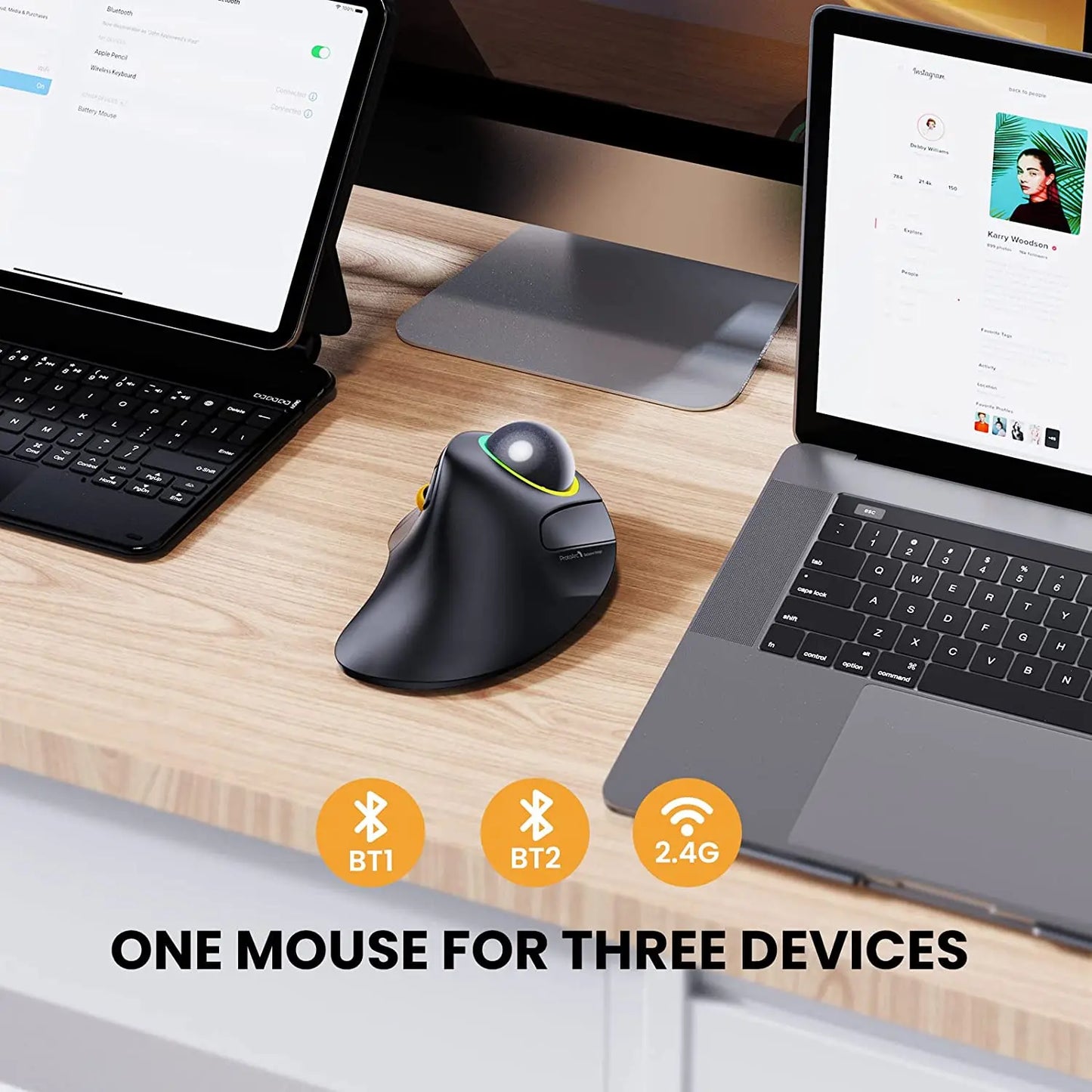 EM03 Wireless Bluetooth Trackball Mouse