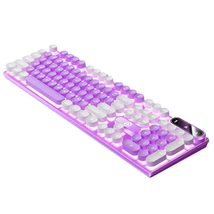 Typewriter Round 104 Keys Gaming Wired Keyboard