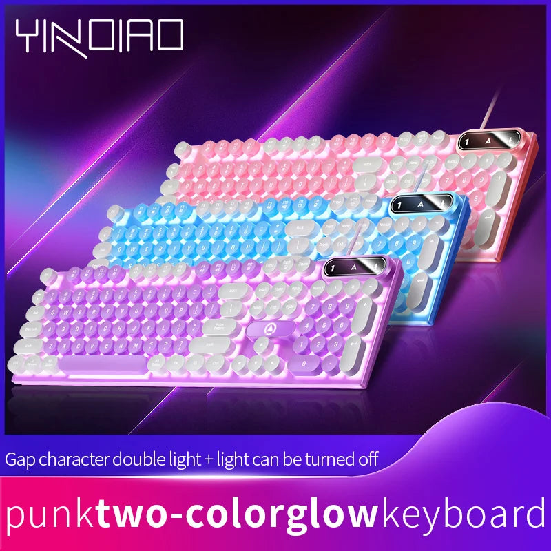 Typewriter Round 104 Keys Gaming Keyboard