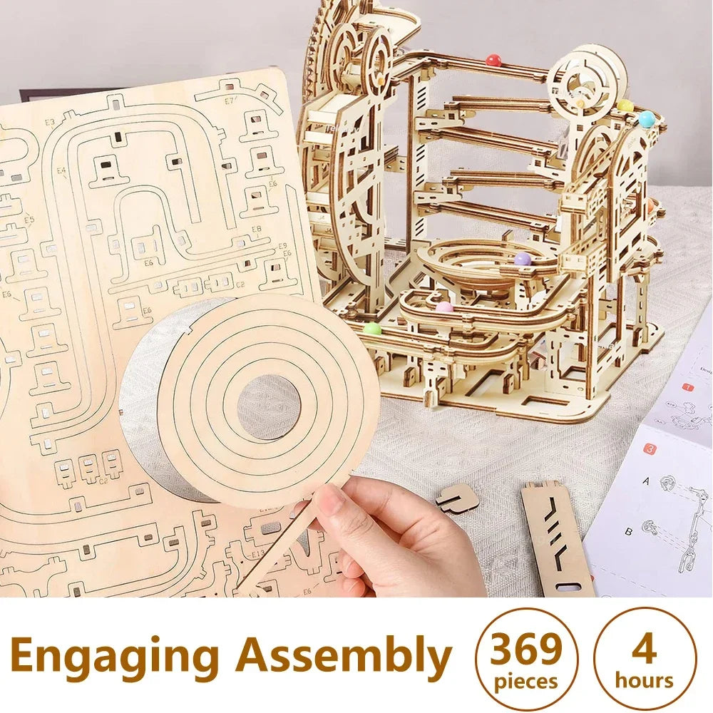 3D Wooden Marble Run Puzzle Model Kit