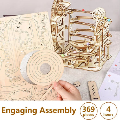 3D Wooden Marble Run Puzzle Model Kit