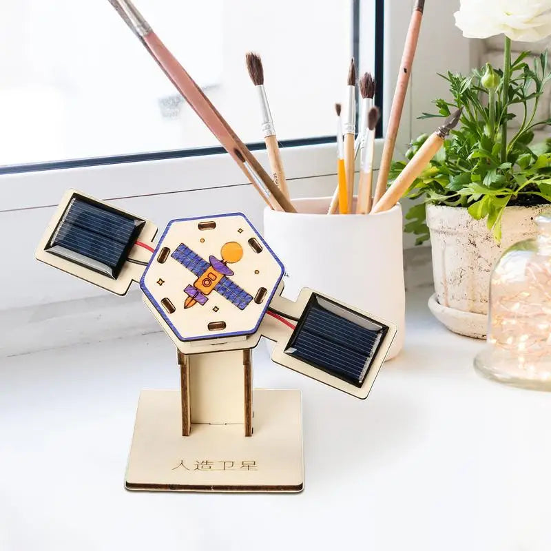 Wooden Solar Satellite 3D Model