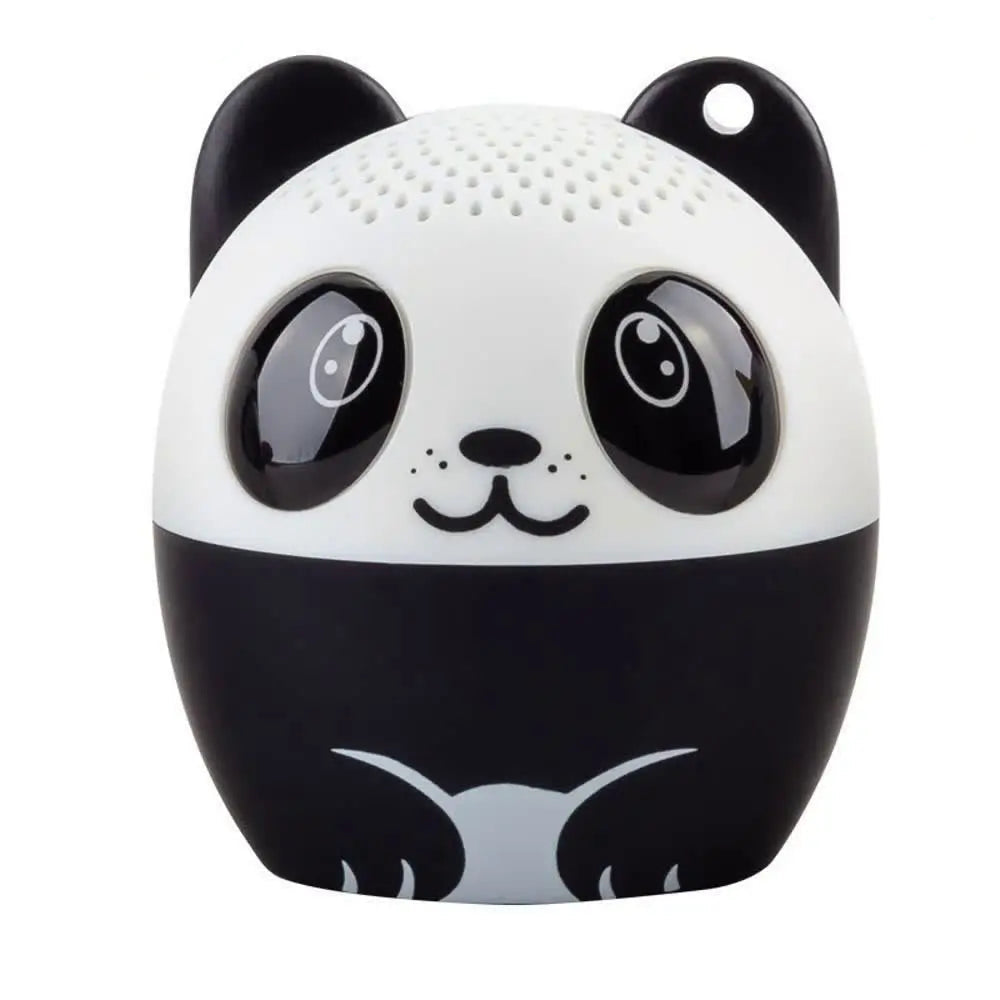 Panda-shaped Bluetooth speaker with a white and black design on a white background