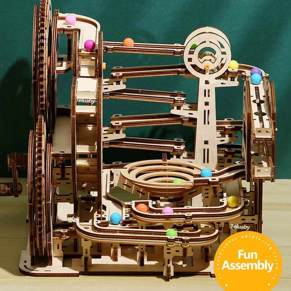 3D Wooden Marble Run Puzzle Model Kit
