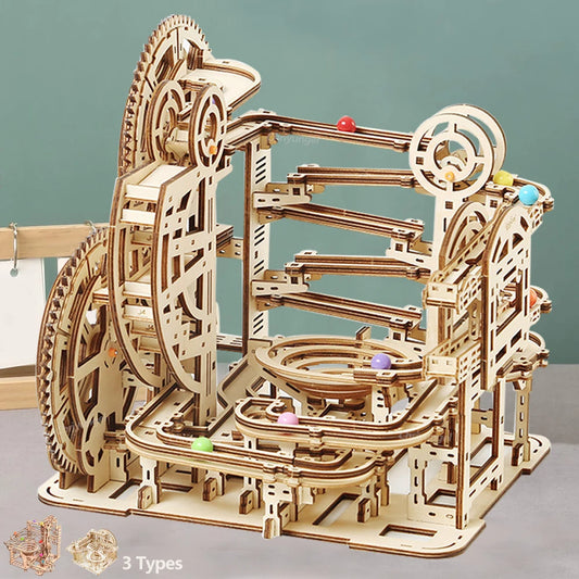 3D Wooden Marble Run Puzzle Model Kit