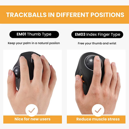 EM03 Wireless Bluetooth Trackball Mouse