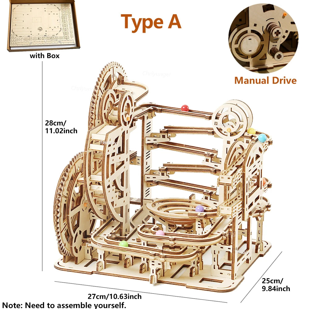 3D Wooden Marble Run Puzzle Model Kit