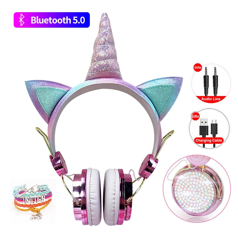 Glow Light Unicorn Headphones