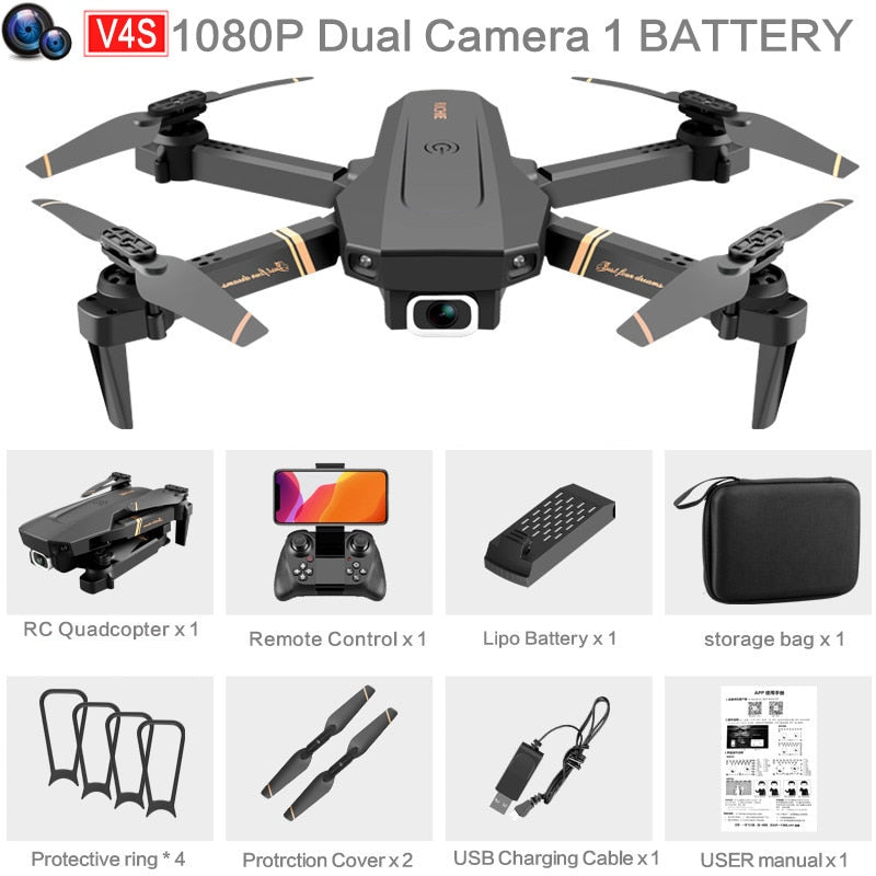V4 Rc Drone 4k HD Wide Angle Camera 1080P