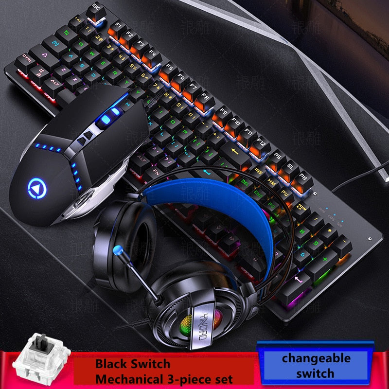 Gaming Keyboard Mouse Headphone Two/Three Piece Set