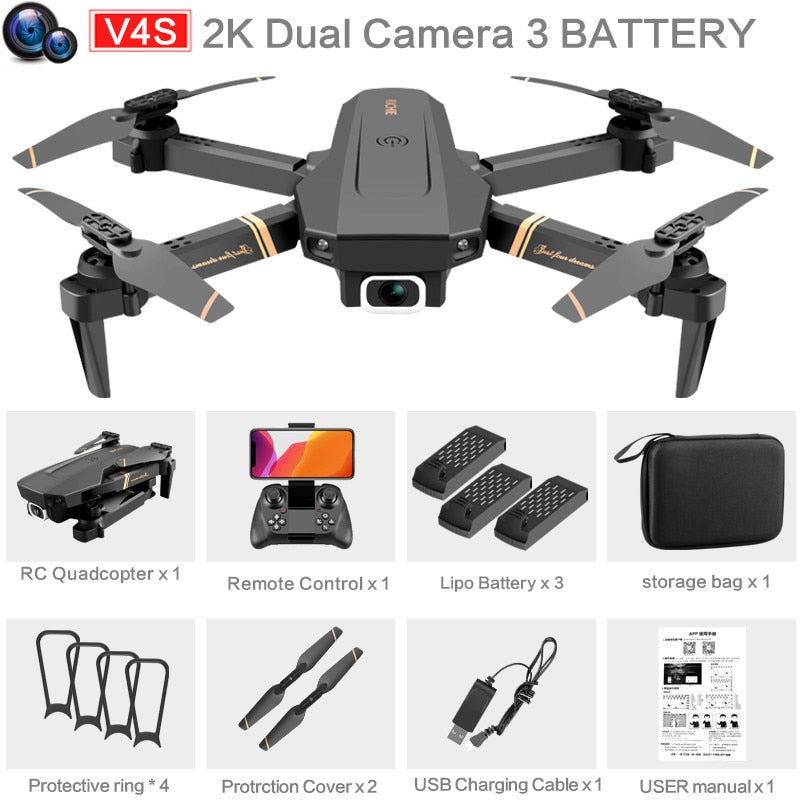 V4 Rc Drone 4k HD Wide Angle Camera 1080P