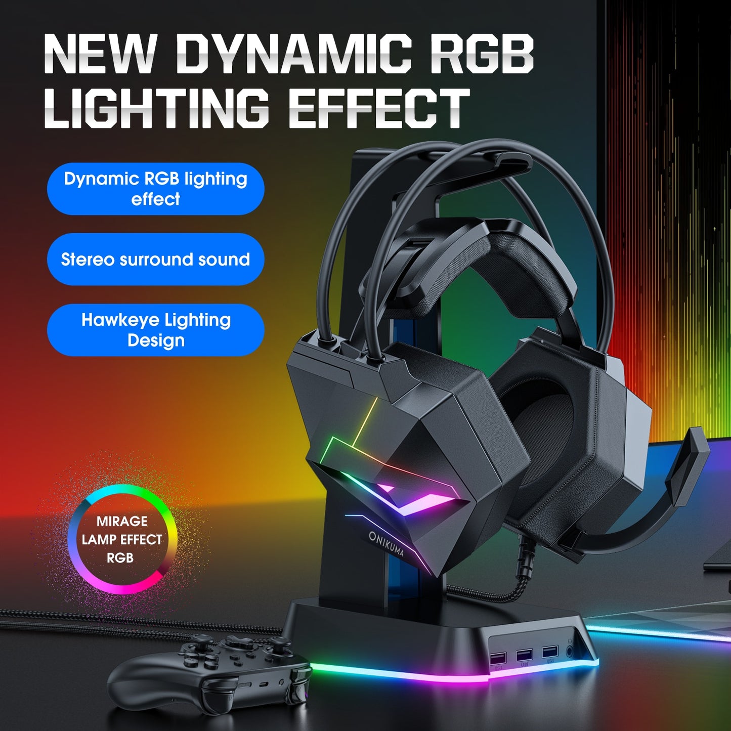 RGB Gaming Headset with Noise Canceling