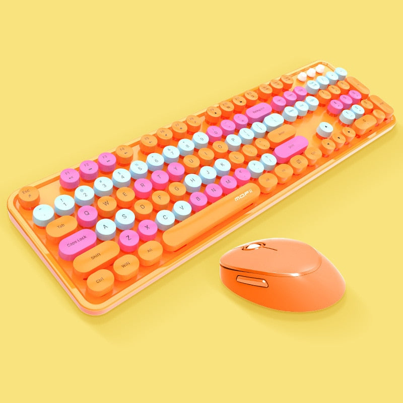 Cute 2.4G Wireless Keyboard Set Mixed